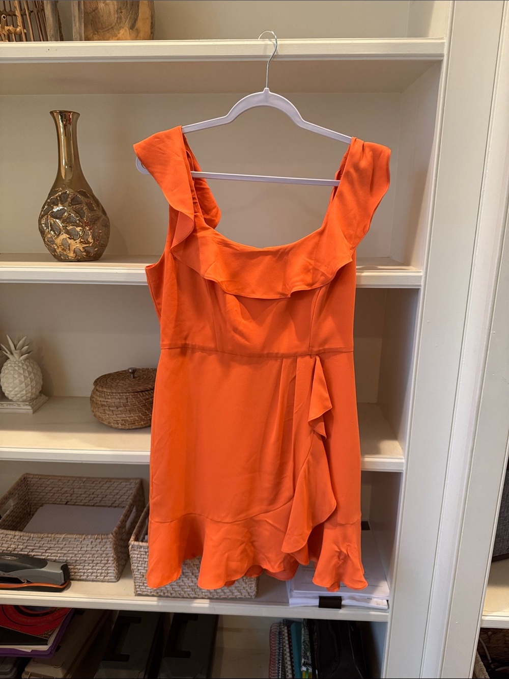 BCBGMaxAzria Orange Ruffle Mini Dress